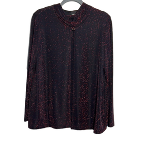JOLIBEL vintage top & cardigan on black with red metallic NWT